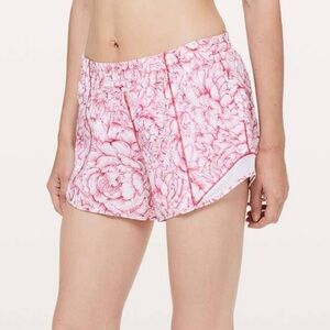 Lululemon Pink/White Floral Hotty Hot Shorts